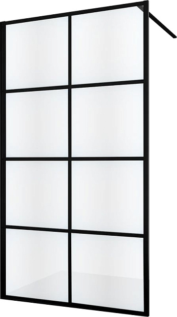 Душевая перегородка Wasserkraft Glan 66W 90 см, профиль черный матовый