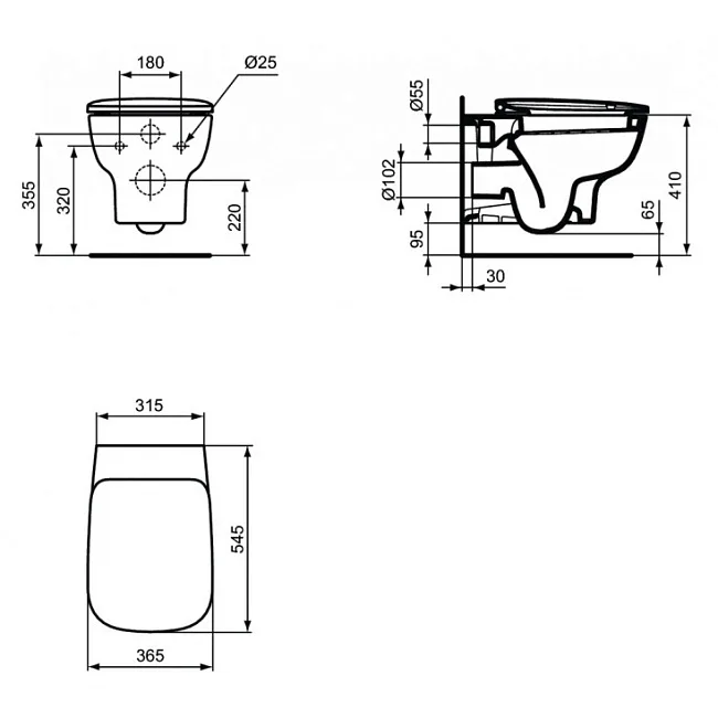Чаша для унитаза подвесного Ideal Standard Esedra AquaBlade T386001 Sancos — Оригинал