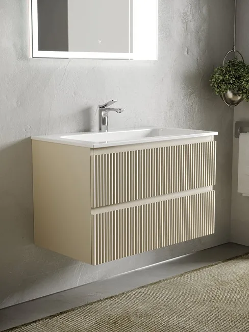 Тумба под раковину Sancos Snob R 100 подвесная Beige soft (капучино), SNR100CE Sancos — Оригинал