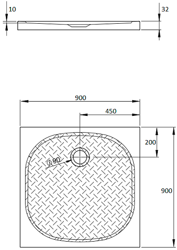Поддон для душа Radaway Zantos C 90x90