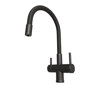 Смеситель для кухни Emar Steel ЕС - 3015 black
