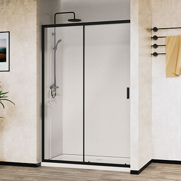 Душевая дверь в нишу Vincea City VDS-5CT110CLB 110 см, стекло прозрачное, черный