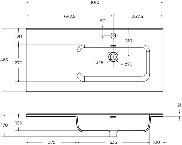 Мебельная раковина BelBagno BB1000ETL-R