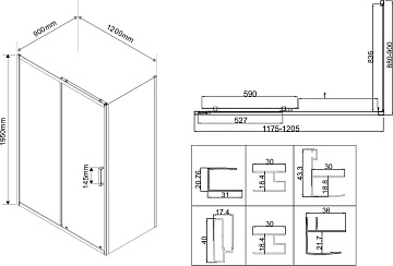 Душевой уголок Vincea City VSR-5CT9012CL 120х90 см, профиль хром, стекло прозрачное