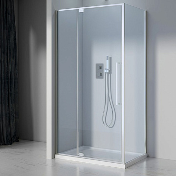 Душевой уголок Black&White Stellar Wind S812 CC 100х100, профиль хром, стекло прозрачное