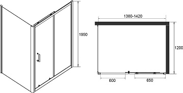 Душевой уголок RGW Passage PA-14+120 см (138-142)x120x195 профиль хром, стекло прозрачное