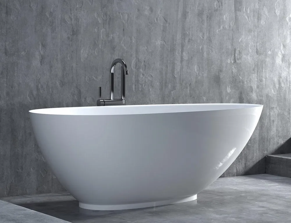 Ванна из искусственного камня Salini Paola S-Sense 160x75 см, отдельностоящая, белая, овальная, со с Sancos — официальный сайт