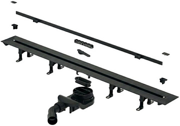Душевой трап (лоток) Splendy Vario Drain VD30512KYBM с решеткой и опорами, черный матовый