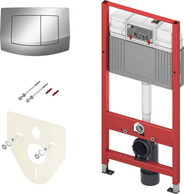 Система инсталляции для унитазов TECE Base TECEbase kit 9400405, 4 в 1 с кнопкой смыва