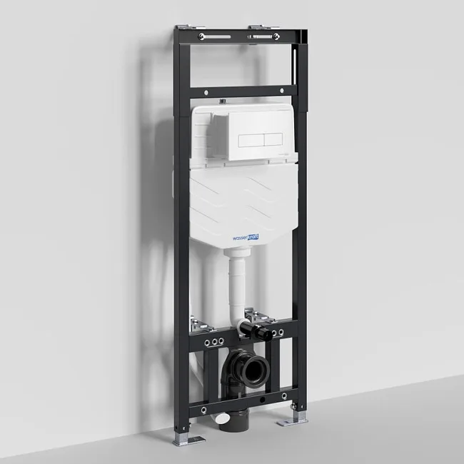 Система инсталляции для унитазов Wasserkraft Alme 15TLT.010.ME.WH03, с кнопкой смыва белой Sancos — Оригинал