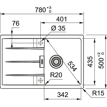 Мойка кухонная Franke Maris Centro CNG 611/211-78 белая