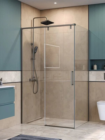 Душевой уголок BelBagno Soft Close-1 AH-1-120/100-C-GM профиль оружейная сталь