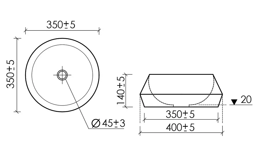Раковина накладная Ceramicanova Maya круглая 40 см цвет белый матовый CN12004MW Sancos — официальный сайт