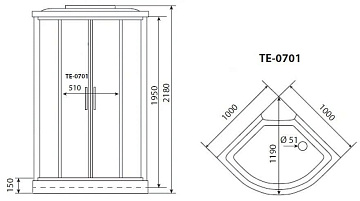 Душевая кабина Timo Eco TE-0701