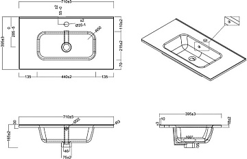 Мебельная раковина BelBagno BB700/390ETL 70