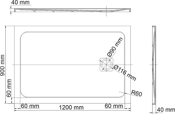 Поддон для душа Wasserkraft Rhin 44T07 120x90