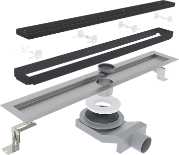 Душевой трап (лоток) Plumberia Selection PST In-Tile 100 см, черный матовый