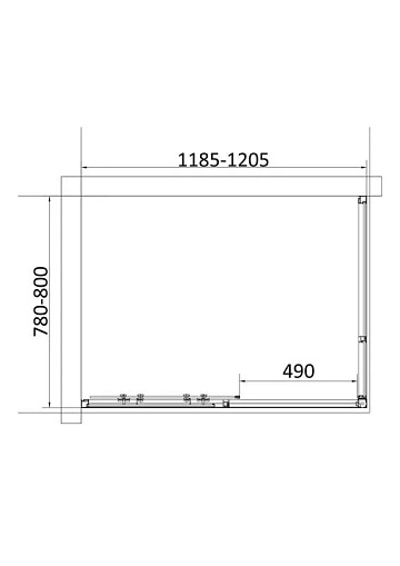 Душевой уголок Vincea Slim VSR-6SL8012CLB 120х80 см, профиль матовый черный, стекло прозрачное