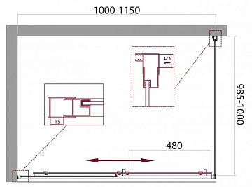 Душевой уголок BelBagno Unique UNIQUE-AH-1-110/125-100-C-Cr