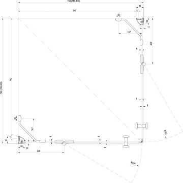 Душевой уголок Ravak Smartline SMSRV4 80х80 Transparent, профиль хром