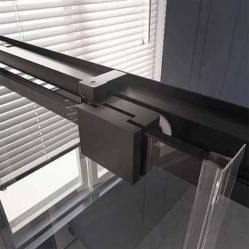Душевой уголок Veconi Premium Trento PTC-SP-30B 150x100, профиль черный матовый, стекло прозрачное