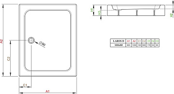 Поддон для душа Radaway Laros D 100x80
