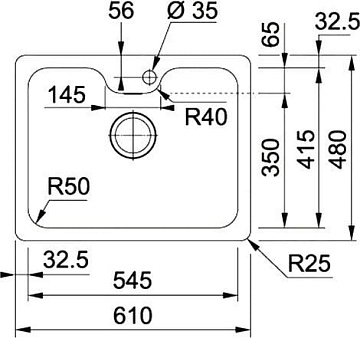 Мойка кухонная Franke Bell BCX 110-55 TL нержавеющая сталь