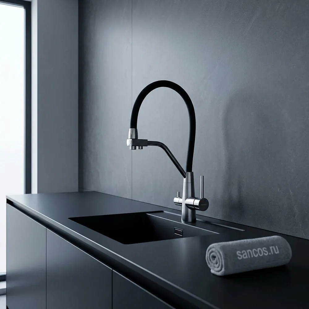 Смеситель для кухни Sancos Nolia SC12003SS под фильтр, нержавеая сталь Sancos — официальный сайт