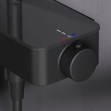 Душевая стойка AM.PM Inspire V2.0 F0750A522, с термостатом, черная