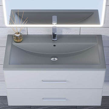 Мебельная раковина Uperwood Foster Quartz 291030037 80 см, матовая серая, бетон