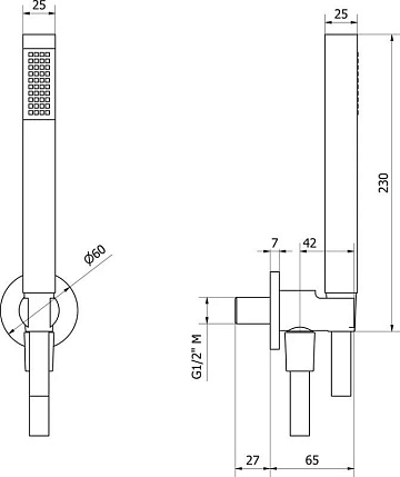 Душевой гарнитур IB Rubinetterie Duplex SH024CC, chrome