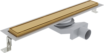 Душевой трап (лоток) Plumberia Selection PST In-Tile 90 см, золото брашированное