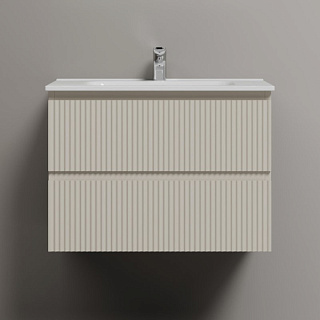Тумба с раковиной Sancos Snob R 70 beige soft, раковина CN7007