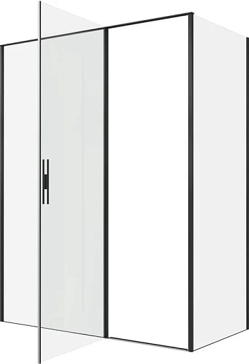 Душевой уголок Allen Brau Priority 160x80, профиль черный браш, стекло прозрачное
