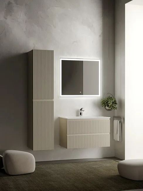 Тумба под раковину Sancos Snob R 80 подвесная Beige soft (капучино), SNR80CE Sancos — Оригинал