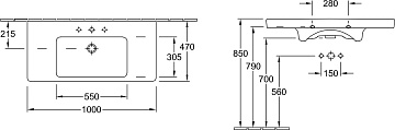 Мебельная раковина Villeroy & Boch Subway 2.0 7175 A0R1 alpin CeramicPlus
