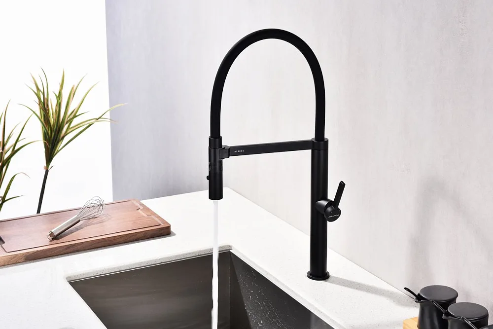 Смеситель для кухни Paulmark LeaderLe214101-AN, антрацит, с гибким изливом Sancos — официальный сайт