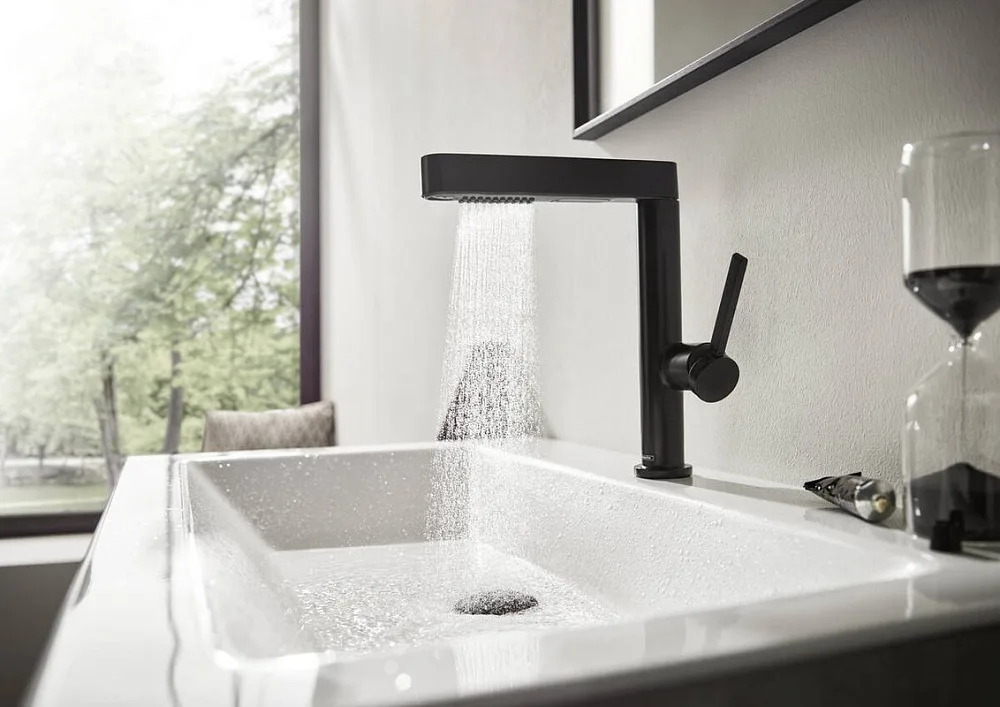 Смеситель для раковины Hansgrohe Finoris 230 76063670 матовый черный Sancos — официальный сайт