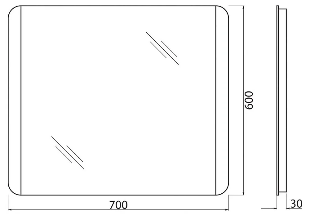 Зеркало BelBagno 70 SPC-CEZ-700-600-LED-BTN Sancos — официальный сайт