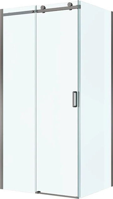 Душевой уголок BelBagno Soft Close-2 AH-1-110/100-C-GM профиль оружейная сталь