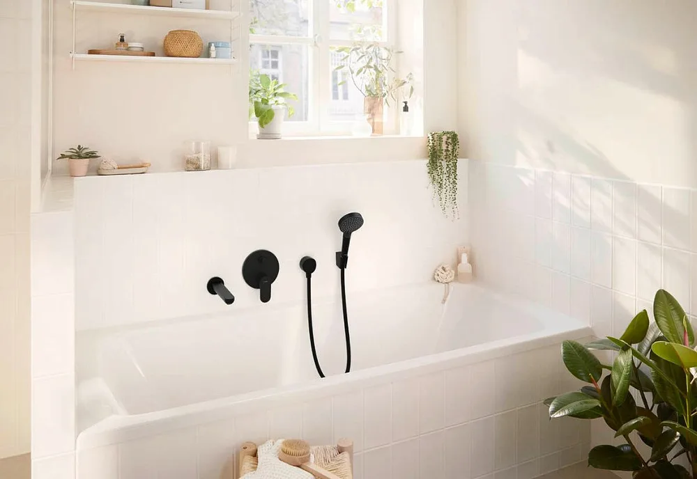 Встраиваемый смеситель Hansgrohe Rebris S 72466670 черный матовый Sancos — официальный сайт