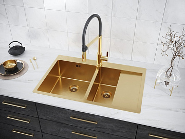 Мойка кухонная Paulmark Kroner PM227851-BGL брашированное золото L