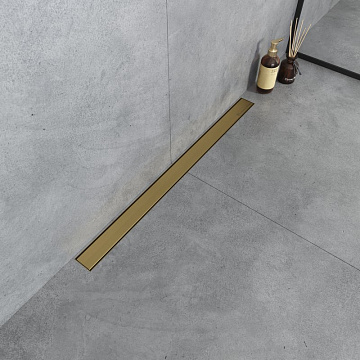 Душевой трап (лоток) Boheme Premium Linear, 80 см, матовое золото