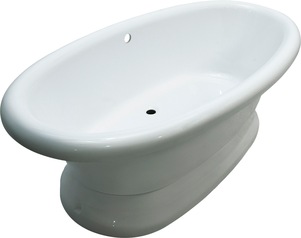 Ванна из искусственного камня Marmo Bagno Аззуро 180x90 см, отдельностоящая, белая, овальная