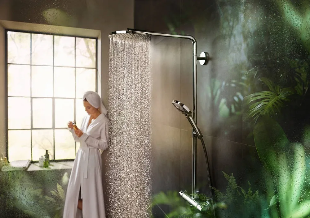 Душевая стойка Hansgrohe Raindance Select S 240 1jet 27633000, Showerpipe, хром Sancos — официальный сайт