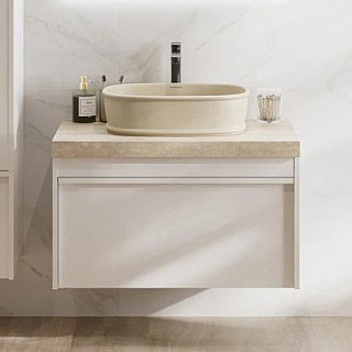 Тумба под раковину без столешницы KERAMA MARAZZI Modula 80 подвесная, белая глянцевая