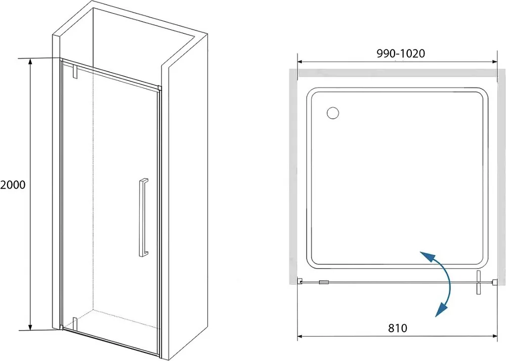 Душевой уголок RGW Stilvoll SV-02+90 см (99-102)x90x200 профиль хром, стекло прозрачное Sancos — официальный сайт