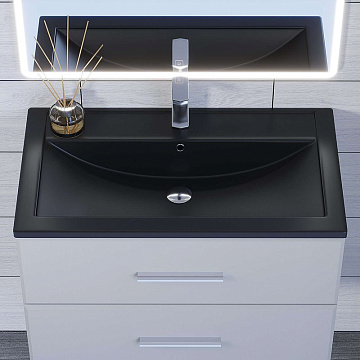 Мебельная раковина Uperwood Foster Quartz 291030038 80 см, матовая черная, уголь