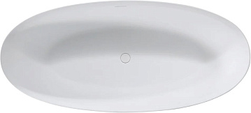 Ванна из искусственного камня Vincea VBT-4S01MW 170x75 см, отдельностоящая, матовая белая, овальная,