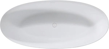 Ванна из искусственного камня Vincea VBT-4S01MW 170x75 см, отдельностоящая, матовая белая, овальная,